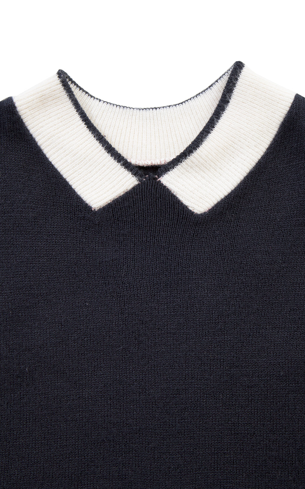 1950s Faux Peter Pan Collar Knit Sweater Top