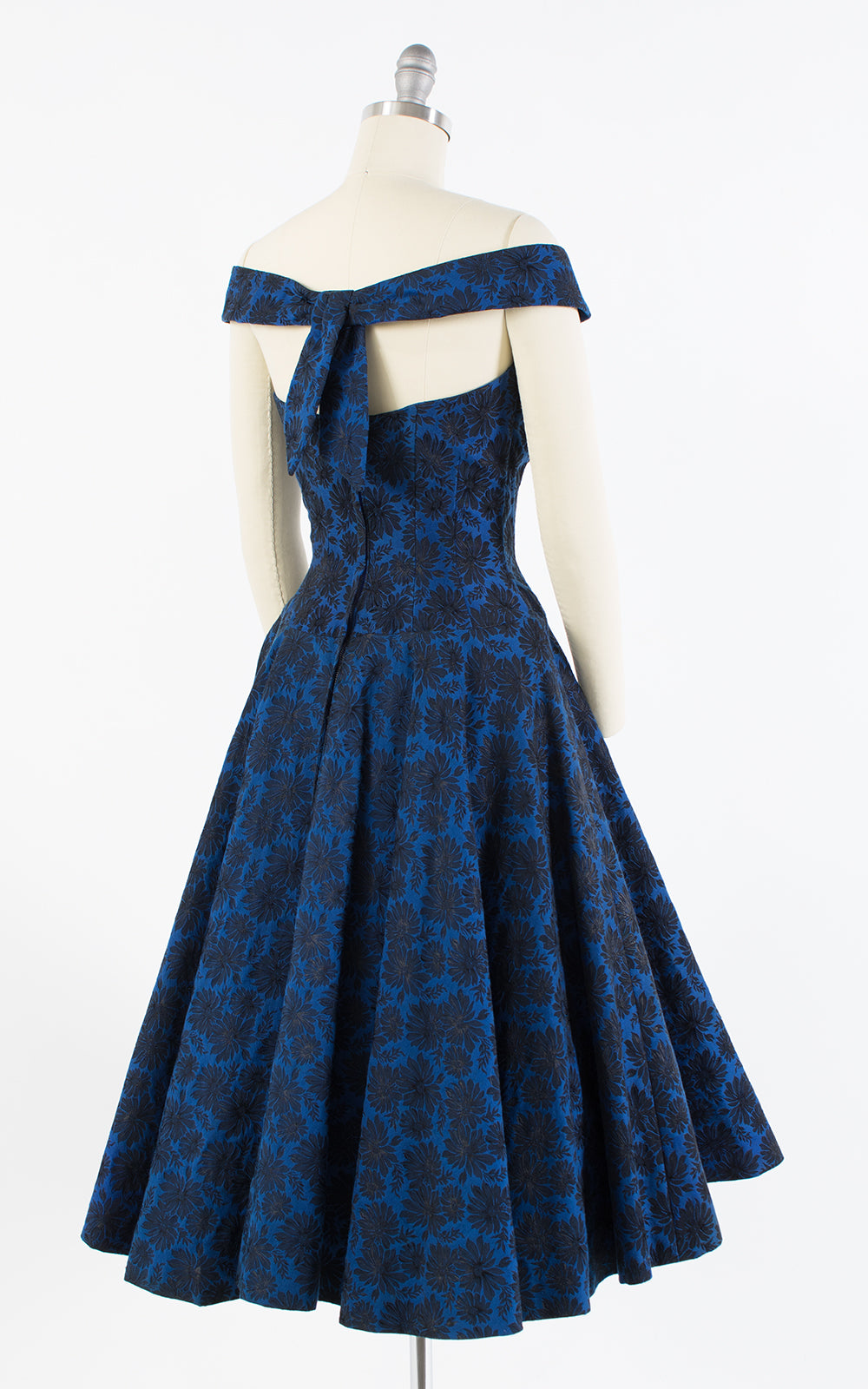 1950s Floral Brocade Off the Shoulder Party Dress | x-small Birthday Life Vintage 1950s Floral Brocade Off the Shoulder Party Dress | x-small Birthday Life Vintage