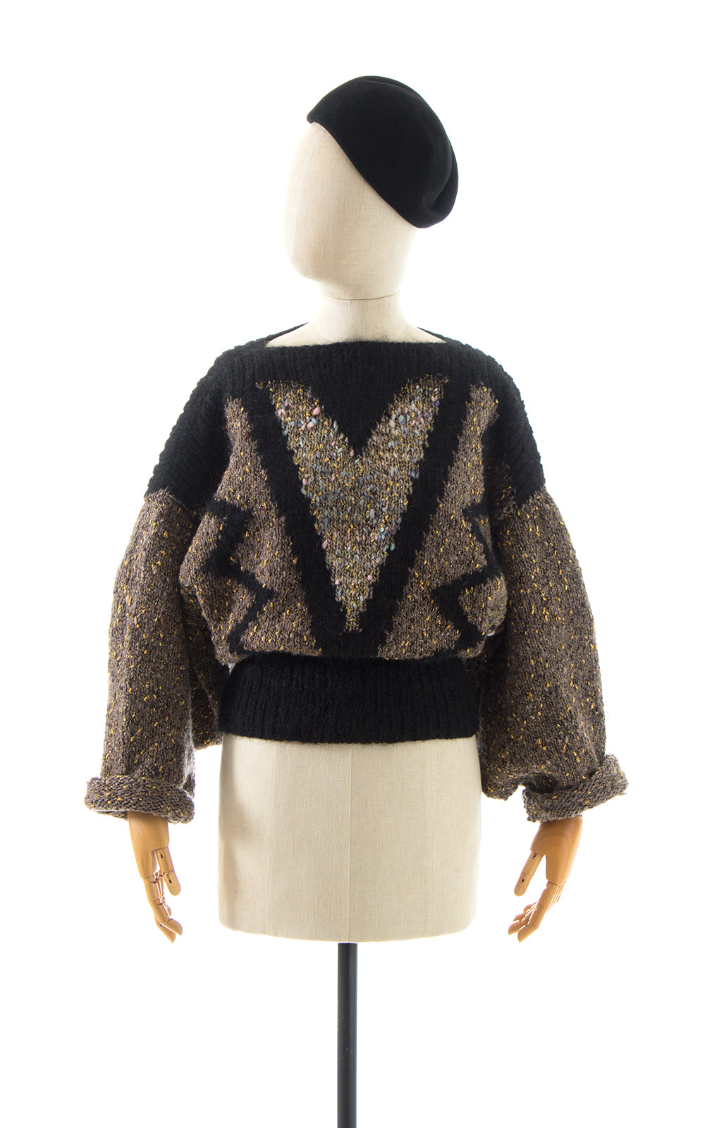 1980s Chunky Knit Sweater with Drama Mama Sleeves BirthdayLifeVintage