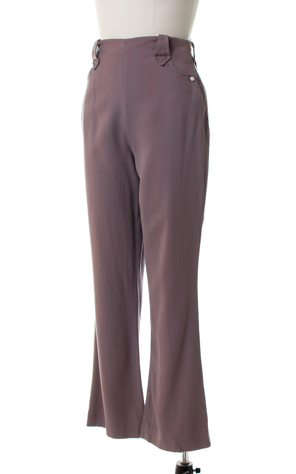 1960s Mauve Western Pearl Snap Pants