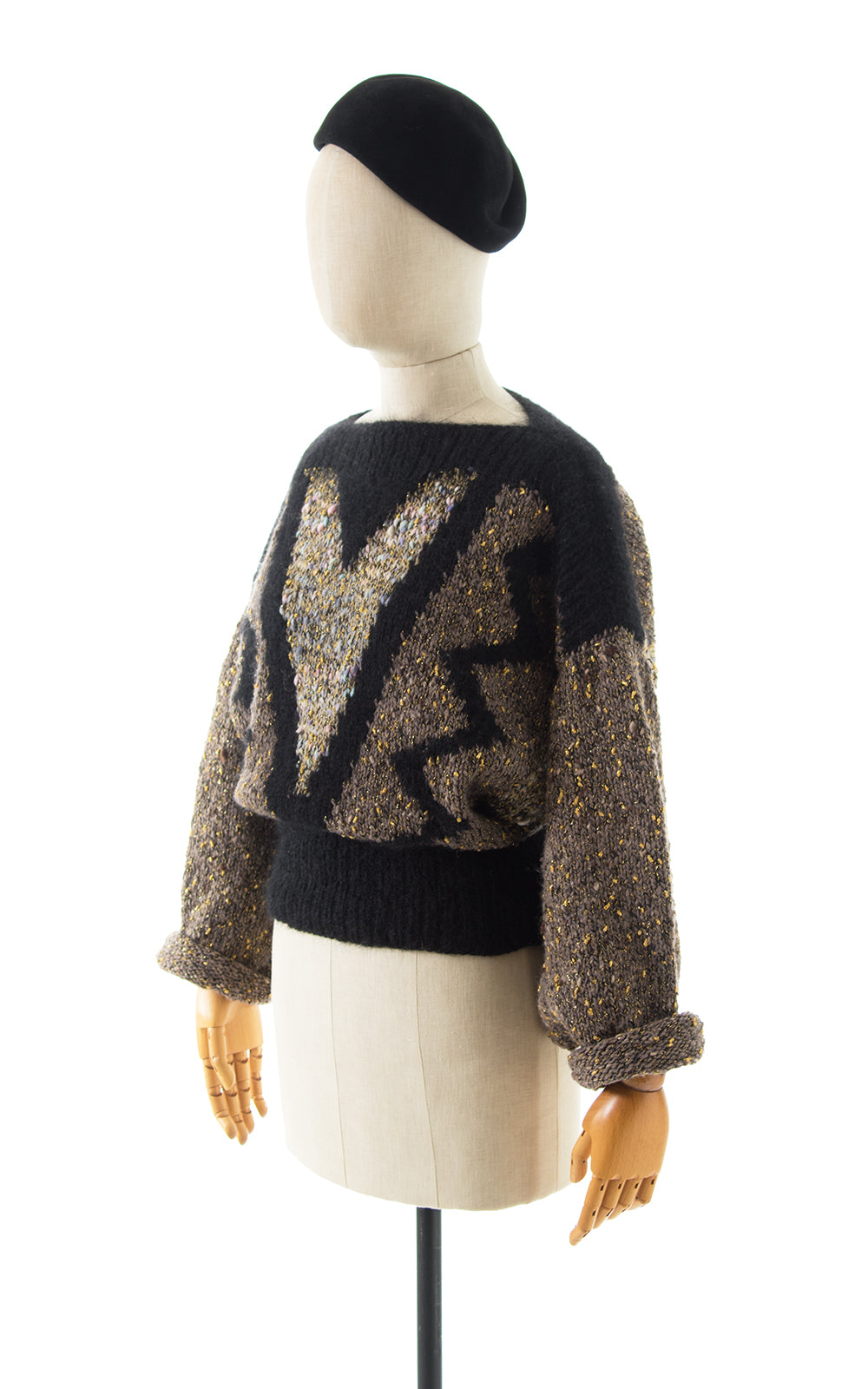 1980s Chunky Knit Sweater with Drama Mama Sleeves BirthdayLifeVintage