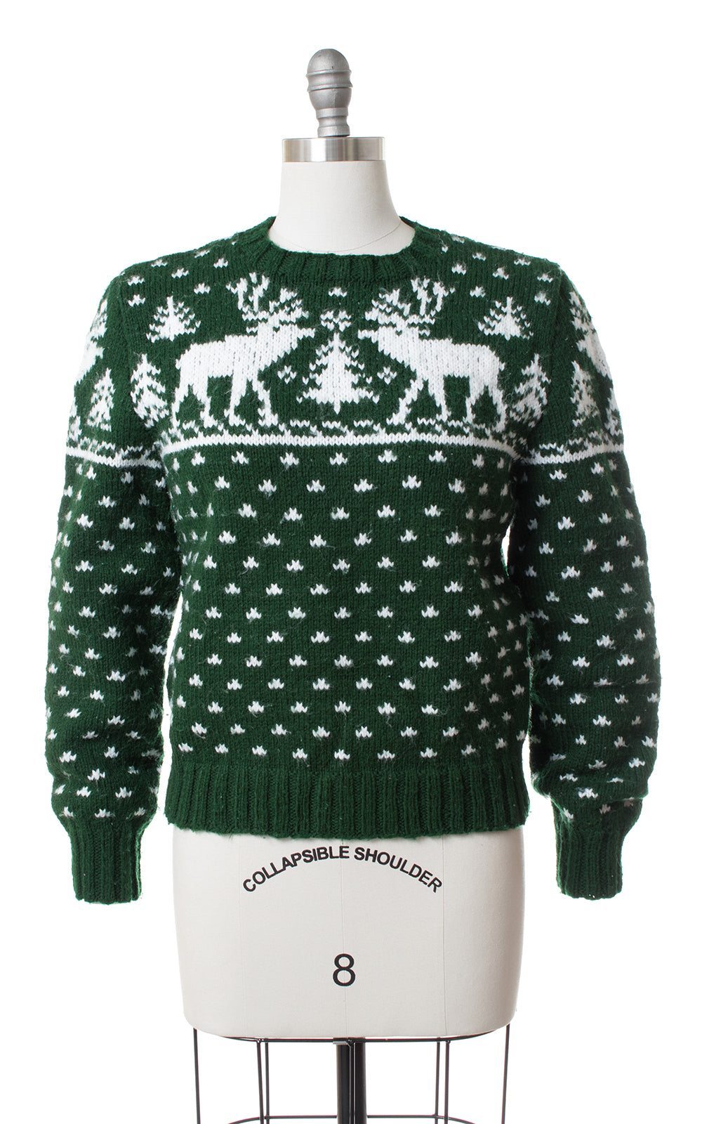 1970s Reindeer & Pine Tree Knit Novelty Sweater