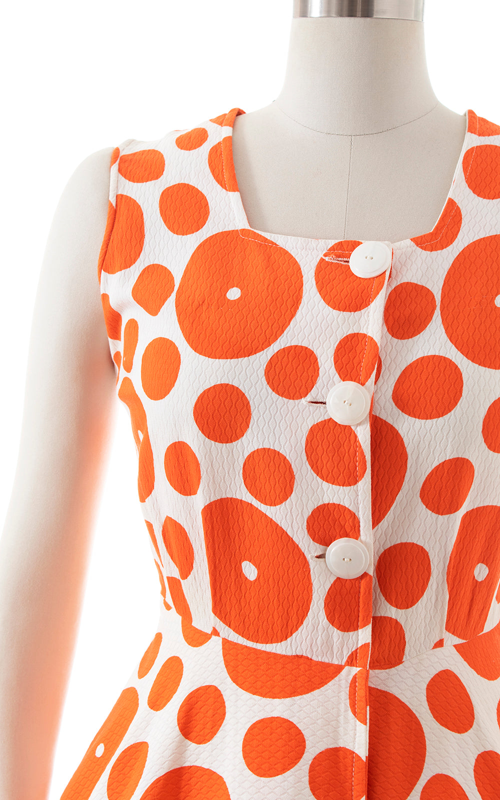 1950s Polka Dot Cotton Piqué Shirtwaist Dress | small/medium