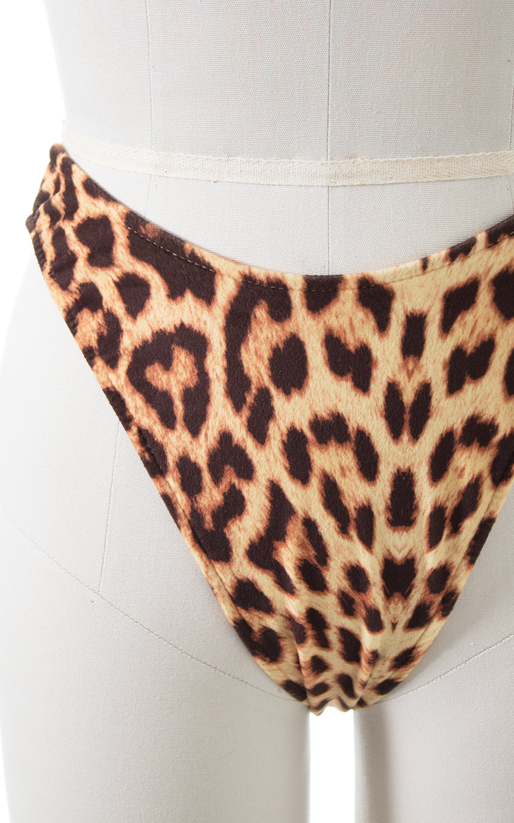 1980s 1990s Leopard Print High Cut Bikini