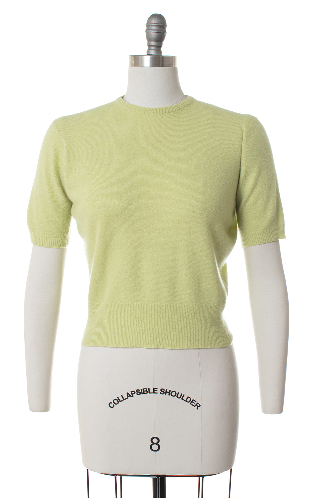 1950s Jantzen Pastel Tomatillo Green Cashmere Sweater Top | medium/large