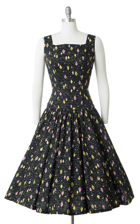 1950s Egyptian Pyramids Novelty Print Sundress