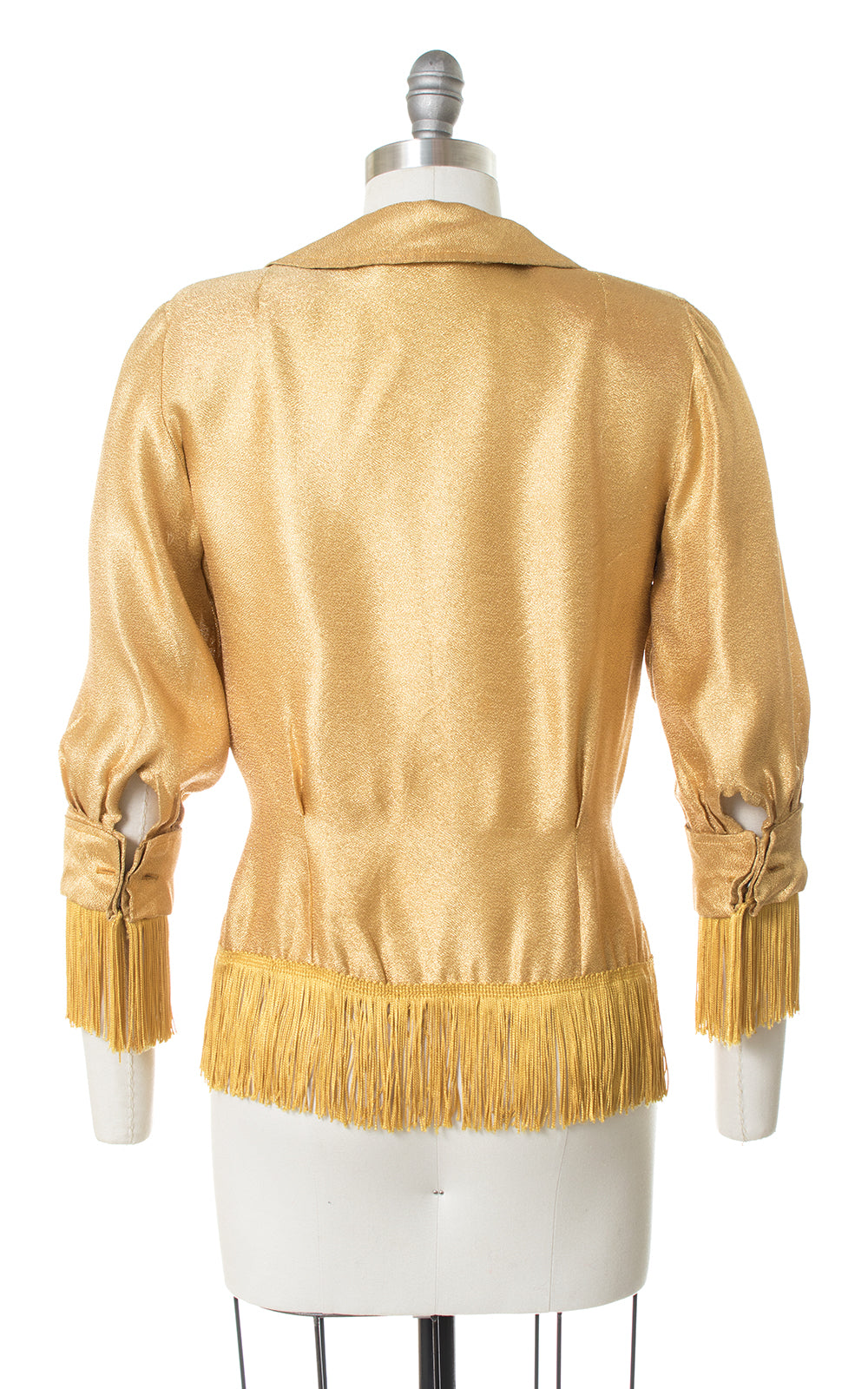 1950s Fringed Gold Lamé Western Blouse