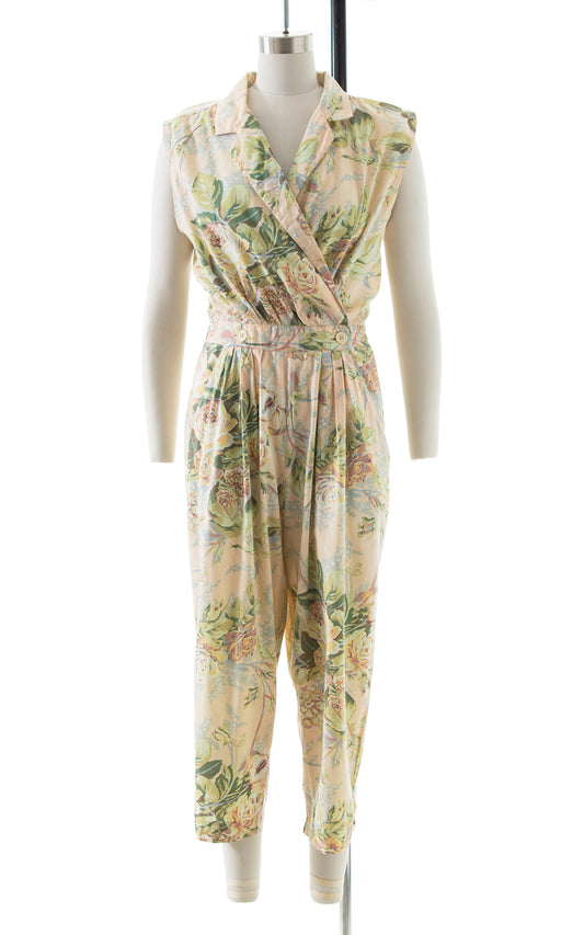 1980s Diane von Furstenberg Rose Cotton Jumpsuit BirthdayLifeVintage