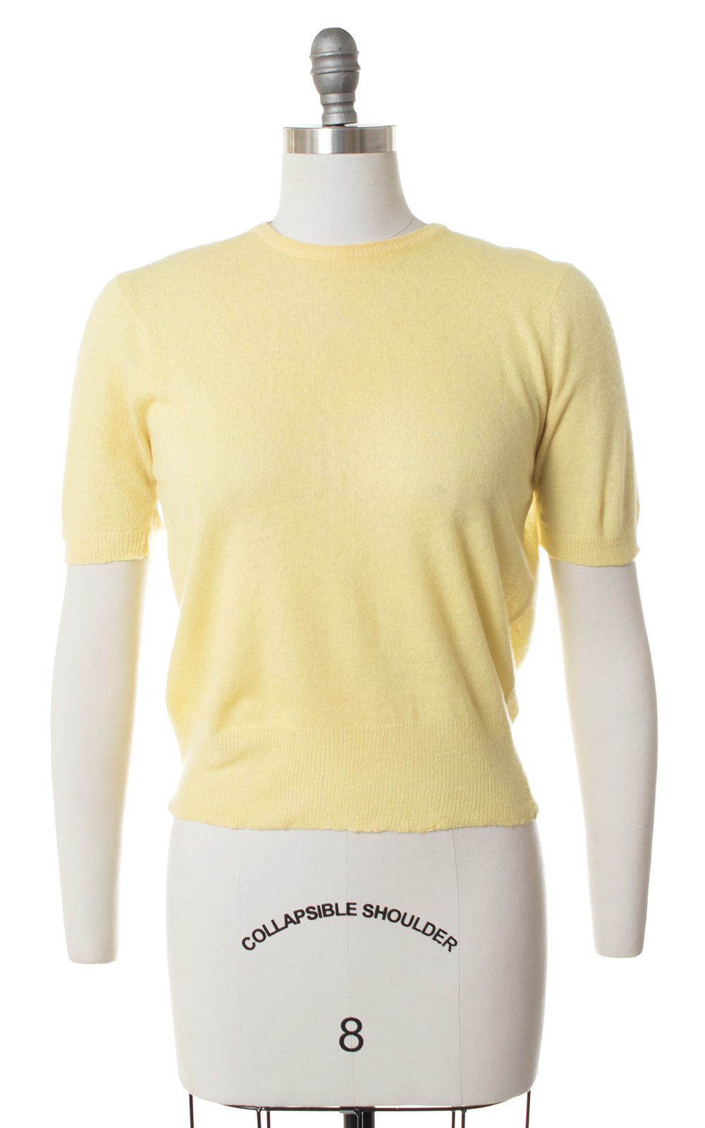 1950s Pastel Yellow Cashmere Sweater Top | small/medium