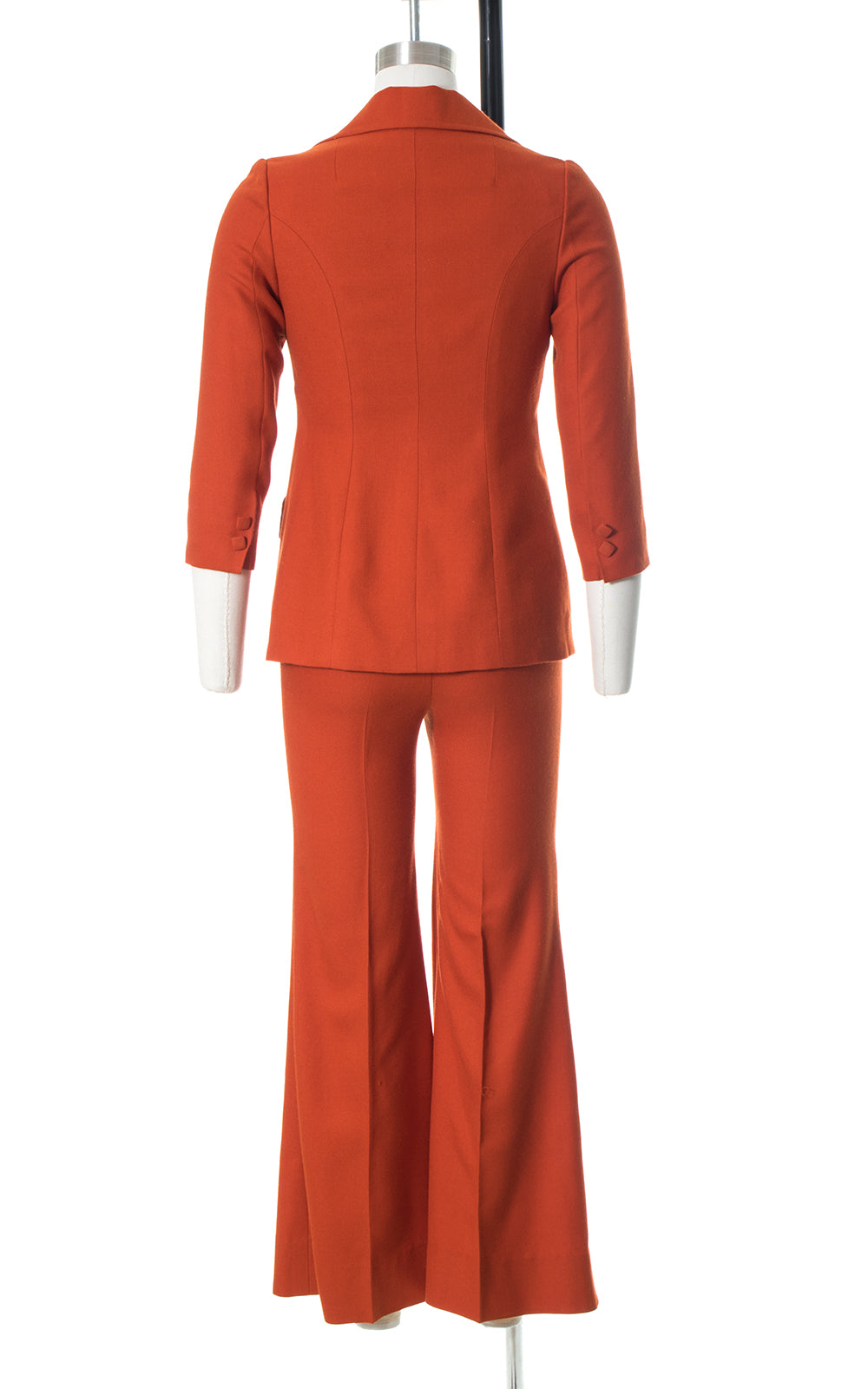 1970s Burnt Orange Wool Blend Pantsuit