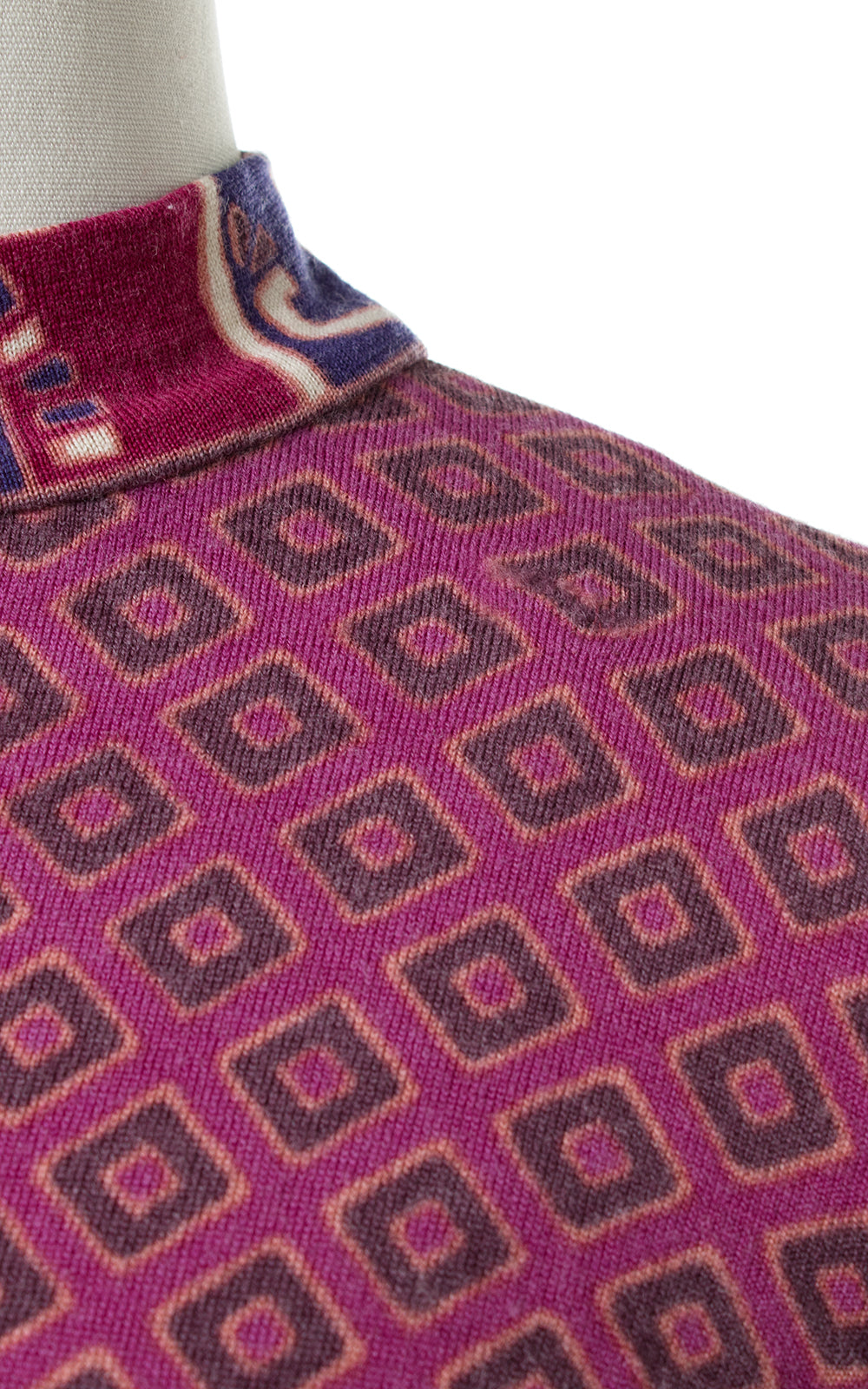 1960s Goldworm Geometric Knit Wool Dress