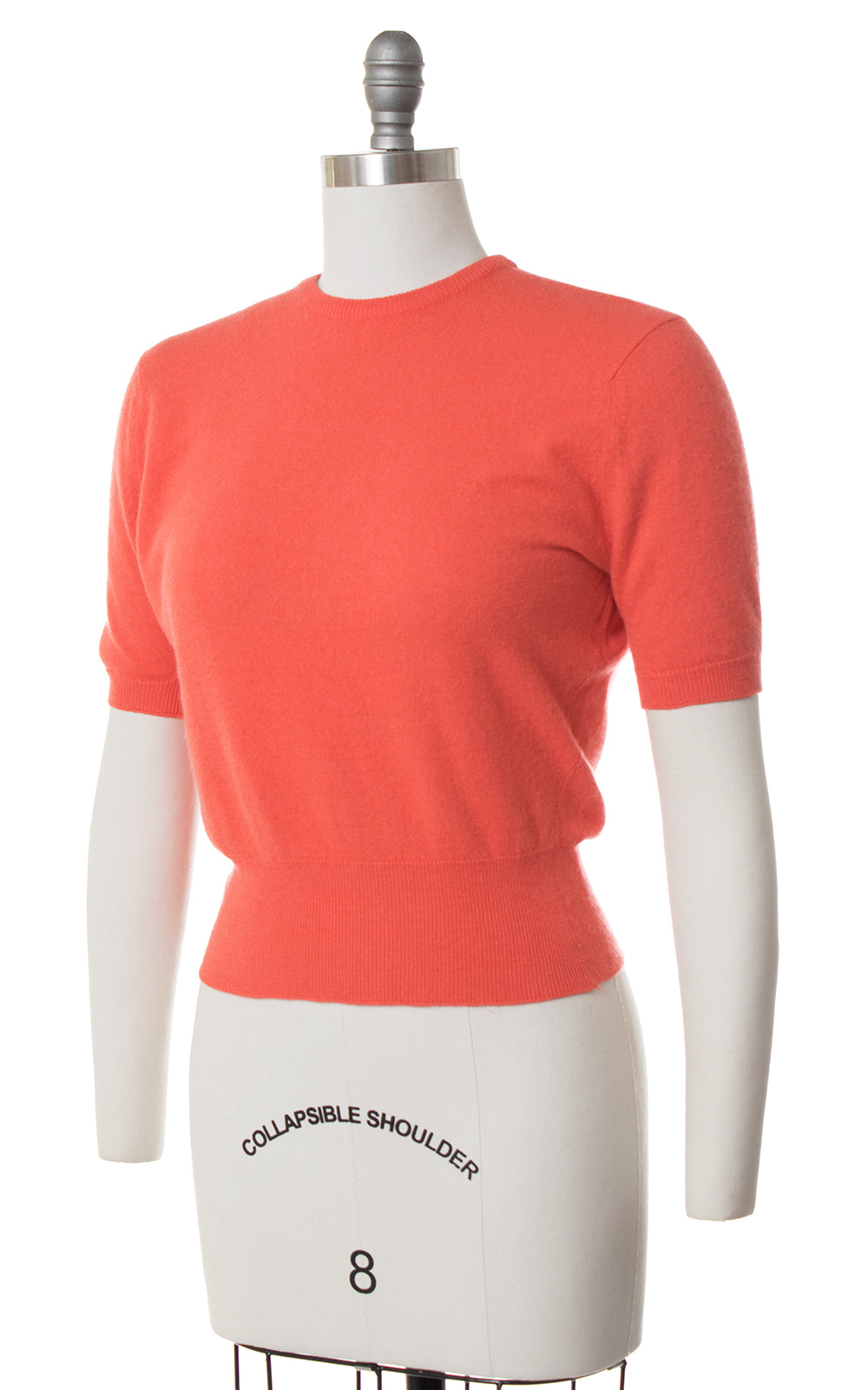 1950s Coral Cashmere Sweater Top | small/medium