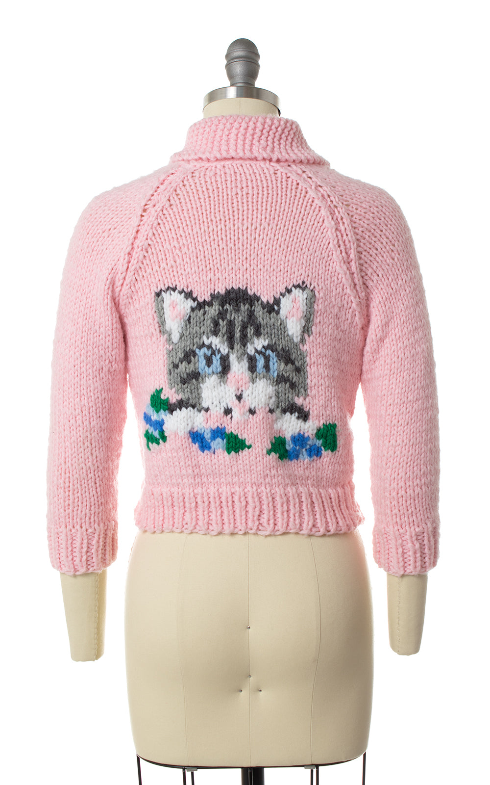 1950s Cat Novelty Knit Cowichan Cardigan