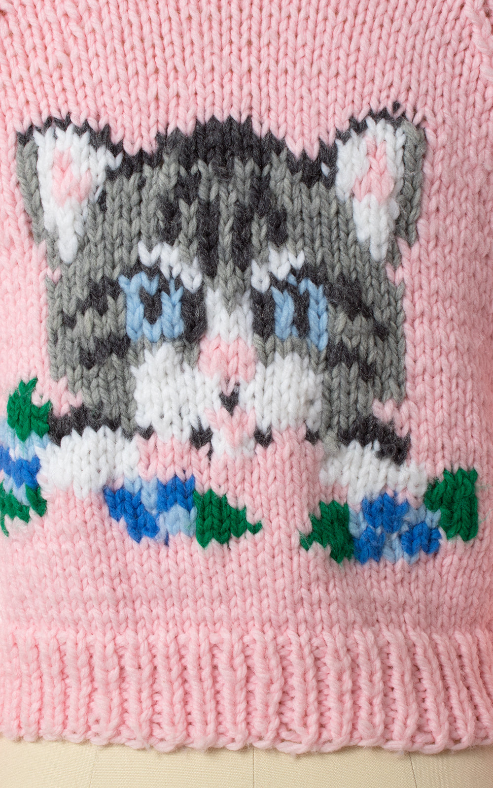 1950s Cat Novelty Knit Cowichan Cardigan