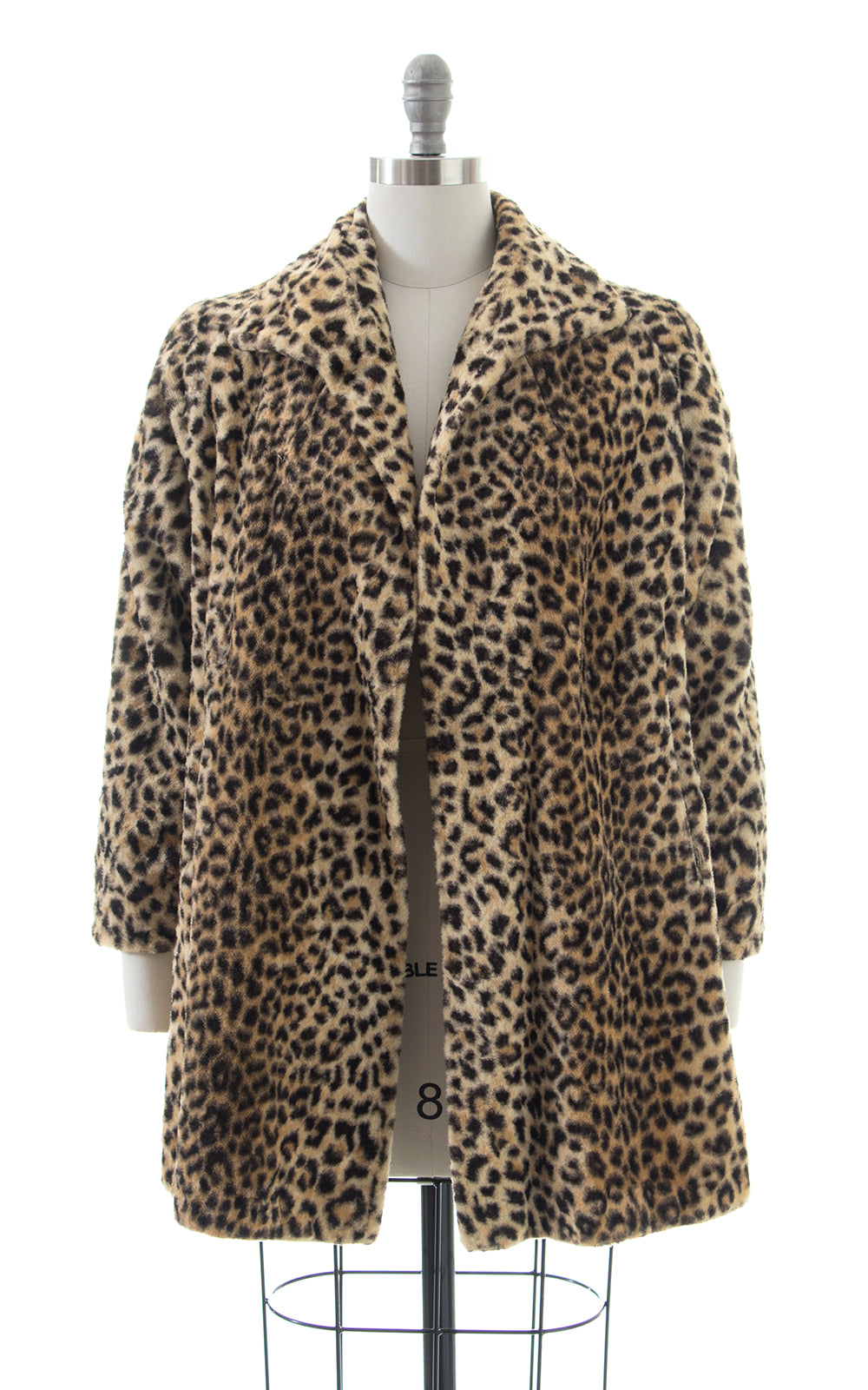 950s Leopard Print Faux Fur Swing Coat