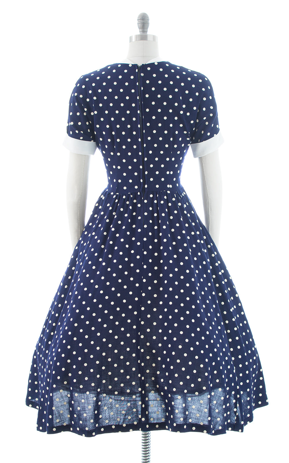 1950s Polka Dot Linen Dress