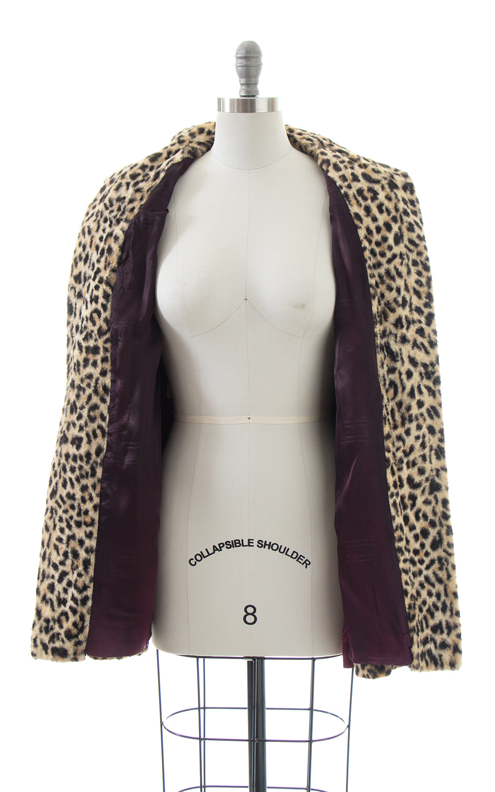 950s Leopard Print Faux Fur Swing Coat