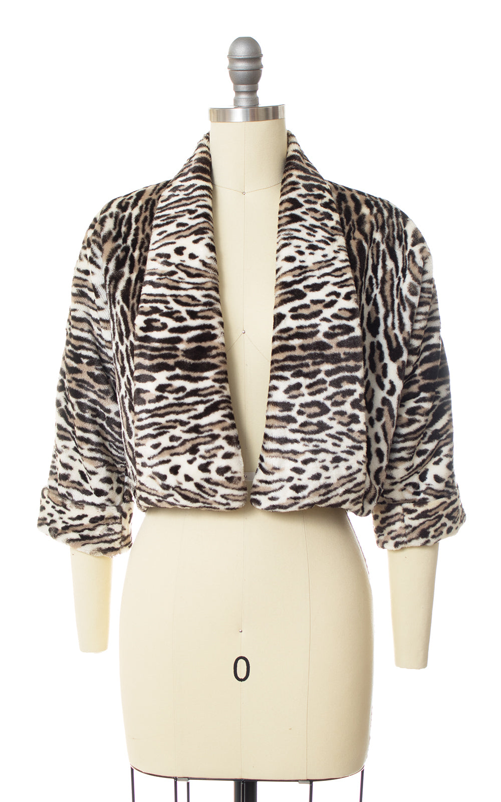 1960s Leopard Print Faux Fur Bolero Jacket