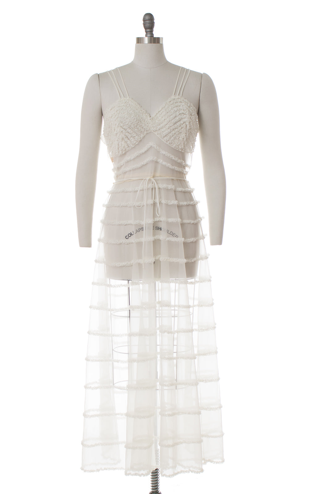 1950s Sheer Ruffled Nylon Nightgown