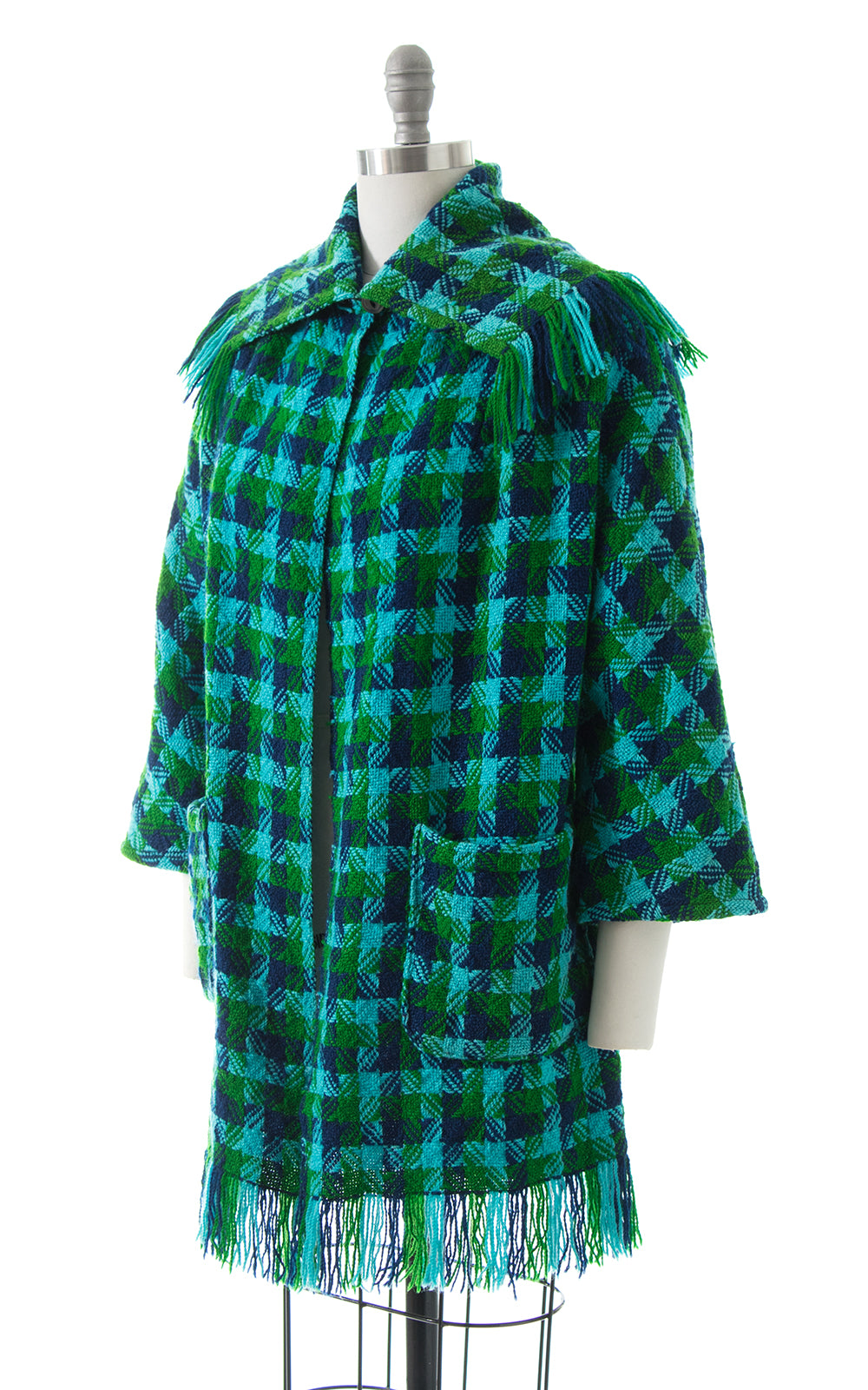 1960s Fringe Plaid Wool Jacket