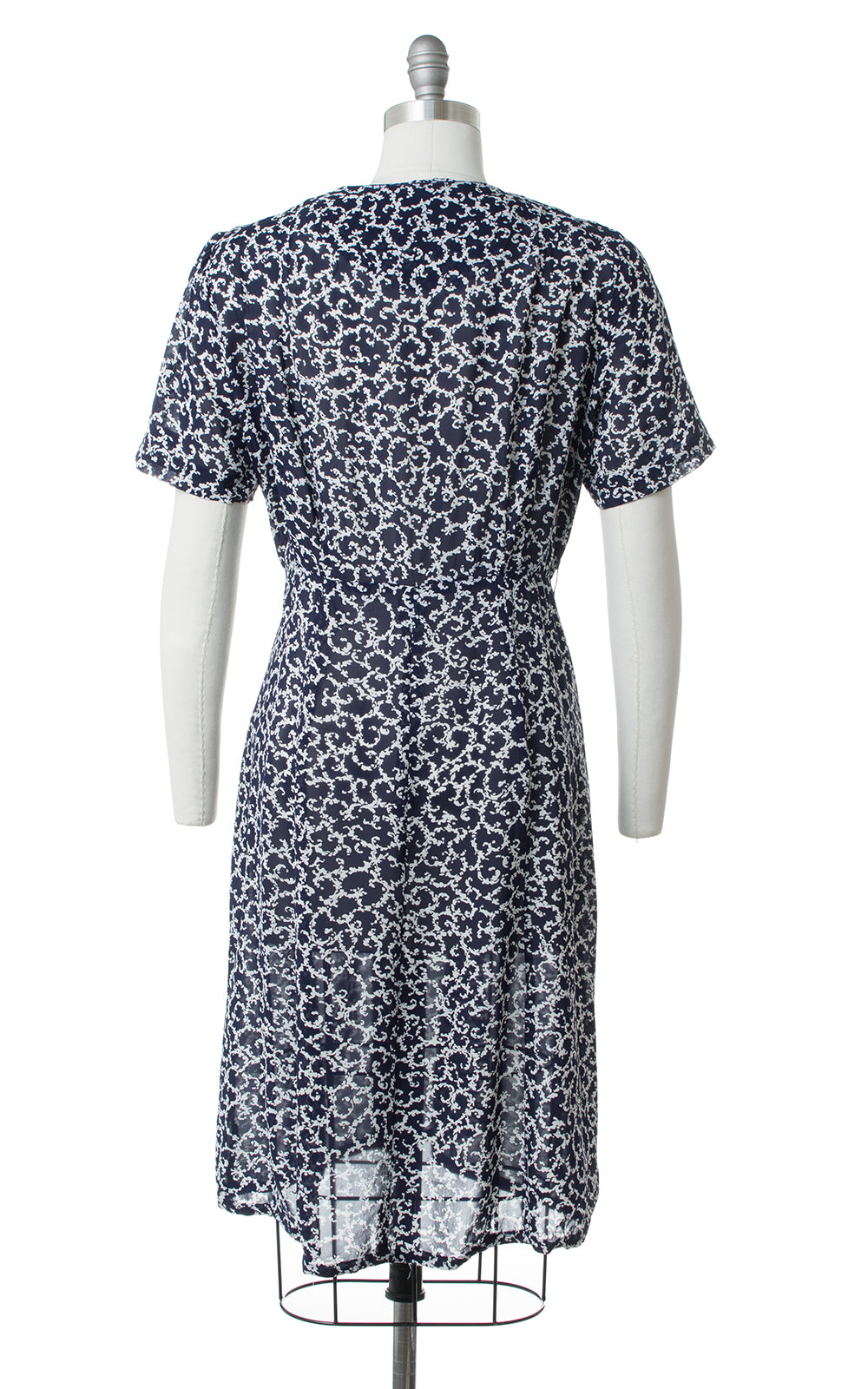1940s Filigree Soutache Cold Rayon Shirtwaist Dress