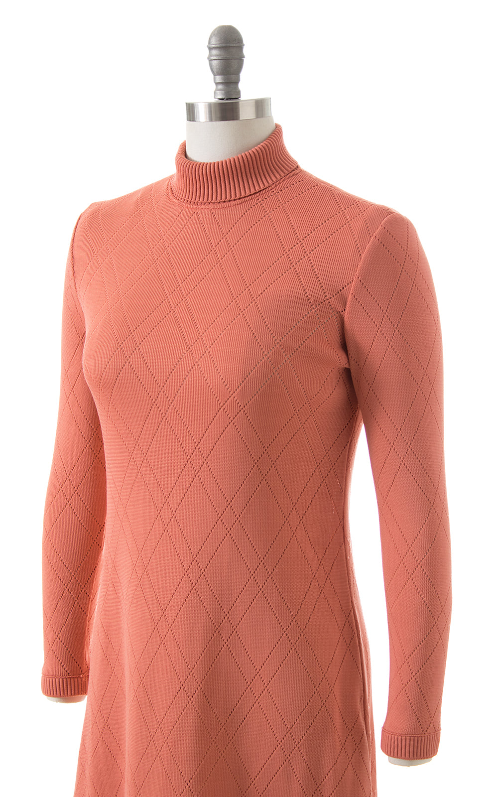 1970s Knit Turtleneck Sweater Dress