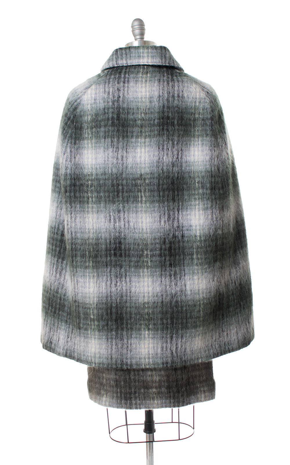 1970s Plaid Mohair Cape & Skirt Set