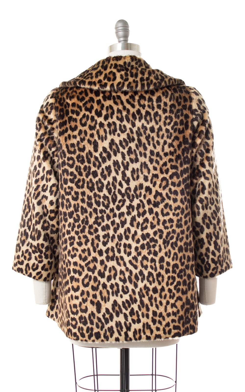 1960s Leopard Print Faux Fur Coat