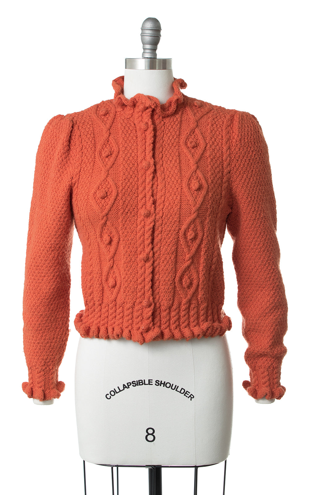 1970s Burnt Orange Knit Cardigan