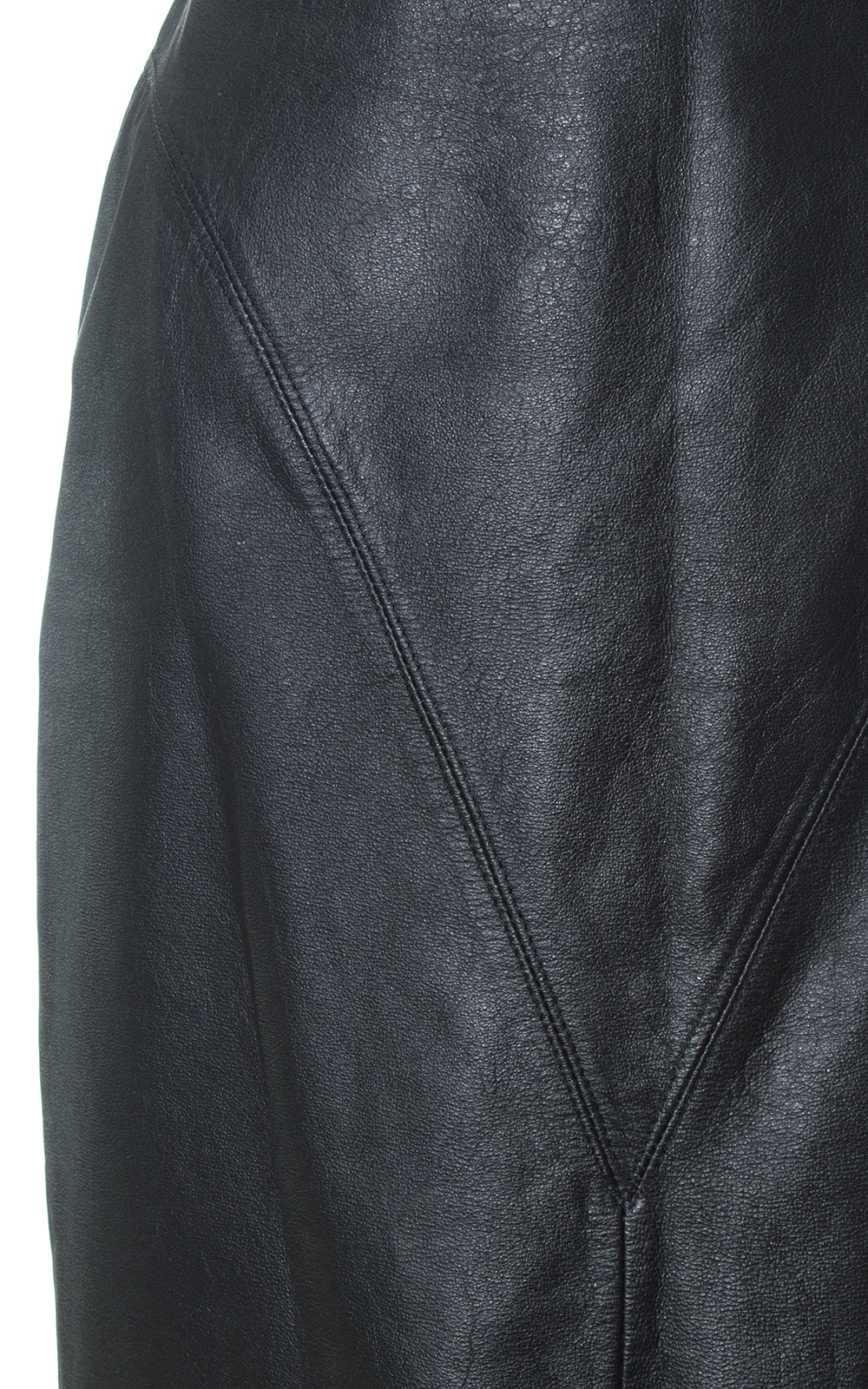 1980s Wilsons Black Leather Snap Slit Pencil Skirt