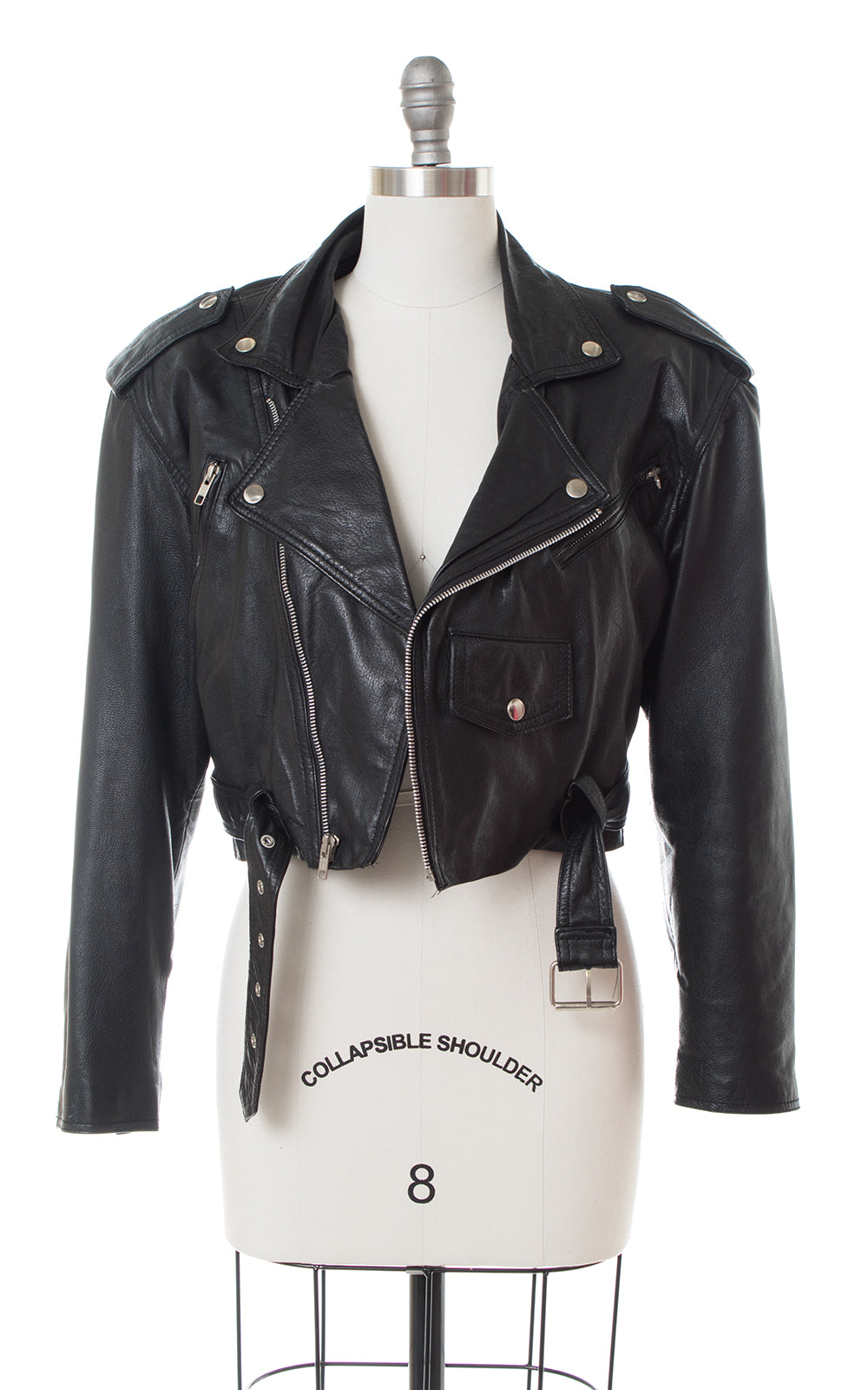 1980s Wilsons Cropped Leather Motorcycle Jacket