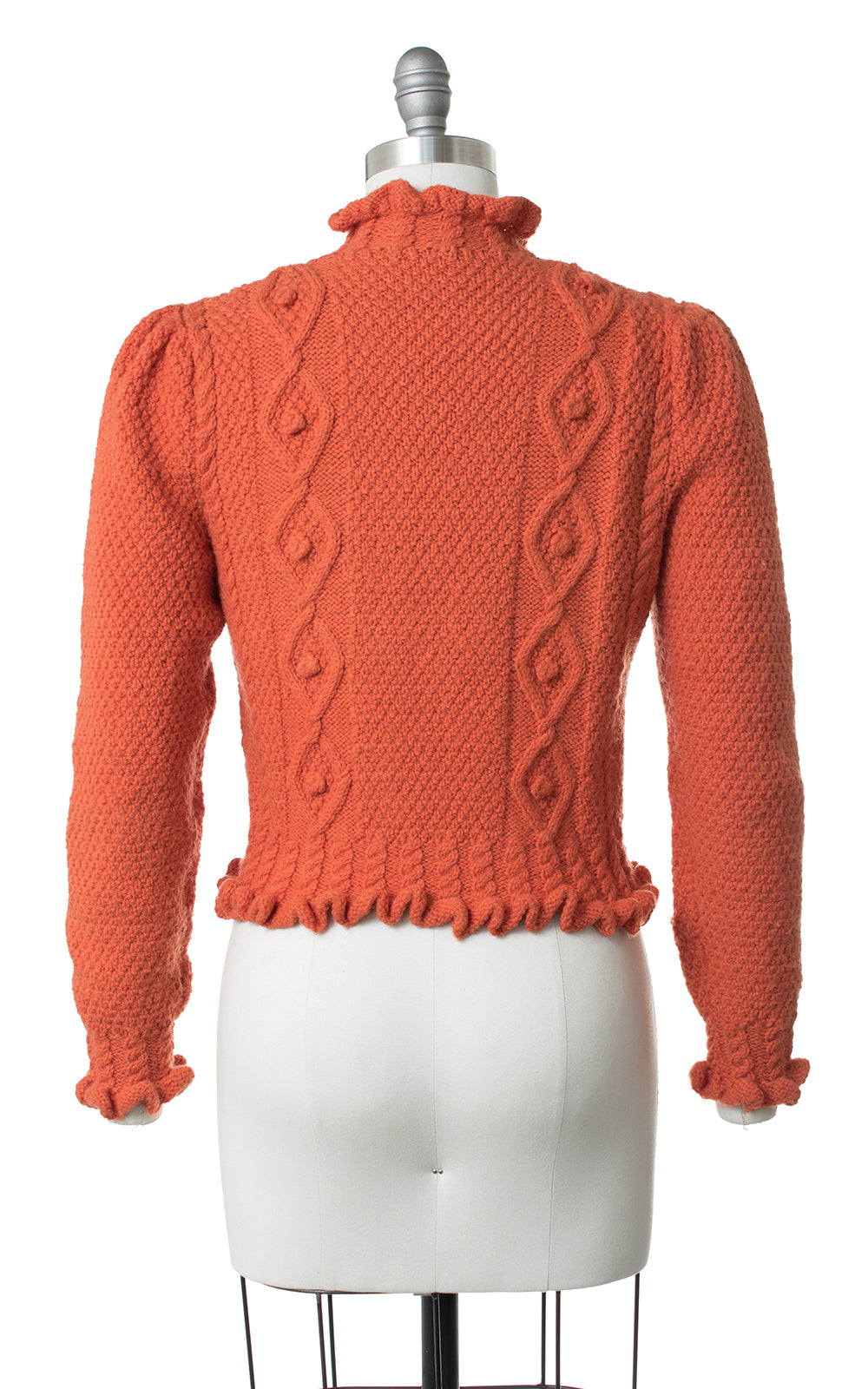 1970s Burnt Orange Knit Cardigan