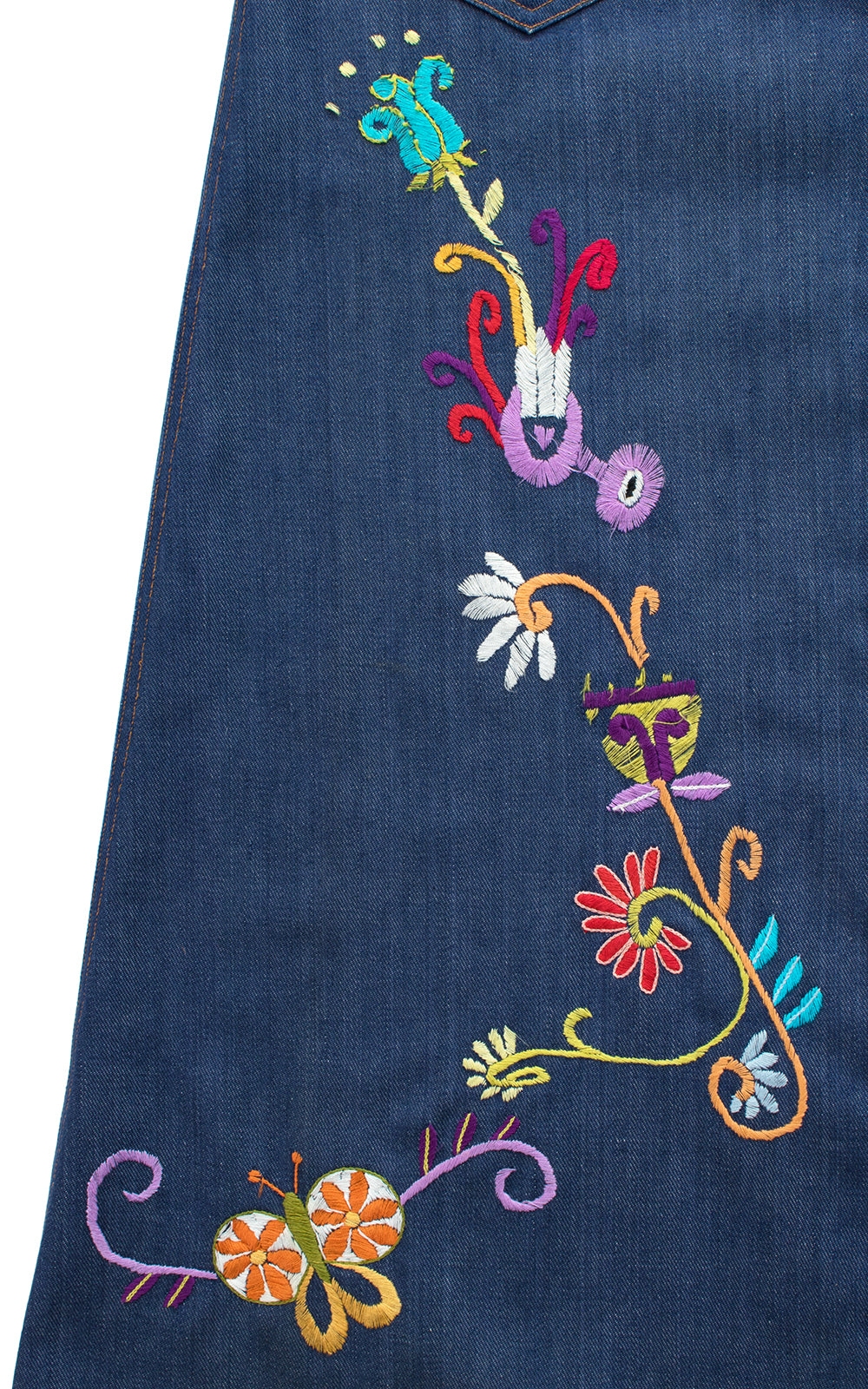 1970s Levi's Embroidered Denim Overalls Dress