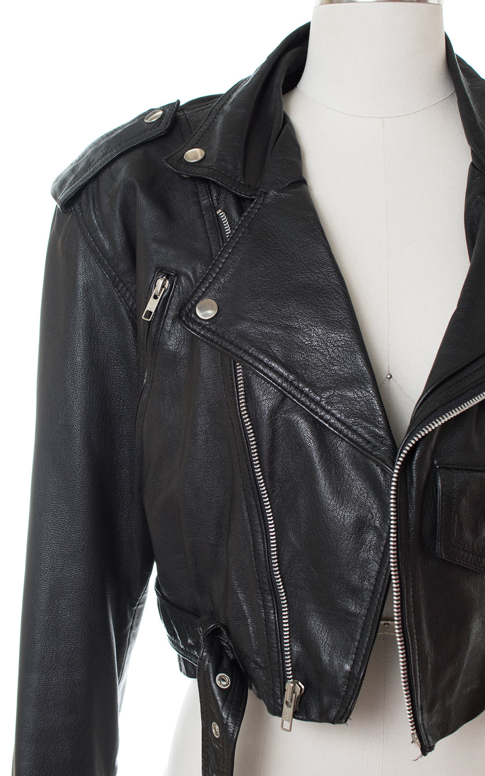 1980s Wilsons Cropped Leather Motorcycle Jacket