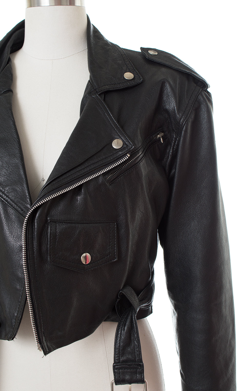 1980s Wilsons Cropped Leather Motorcycle Jacket