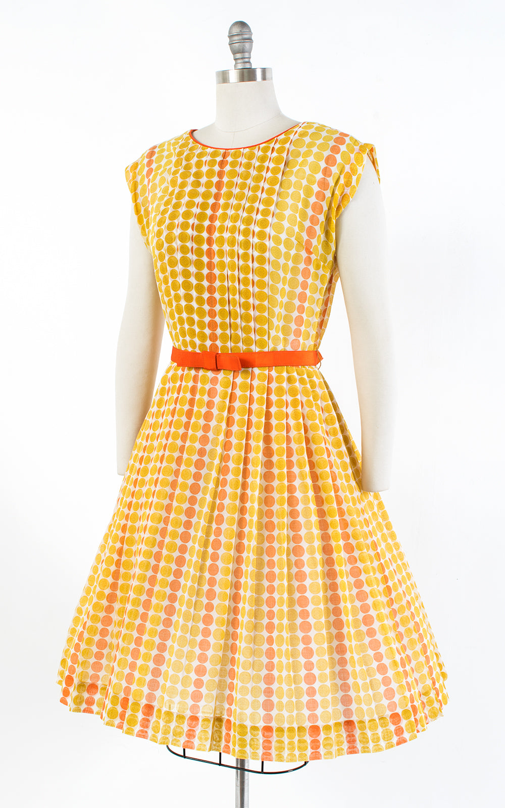 1960s Medallion Polka Dot Pleated Cotton Sundress | medium