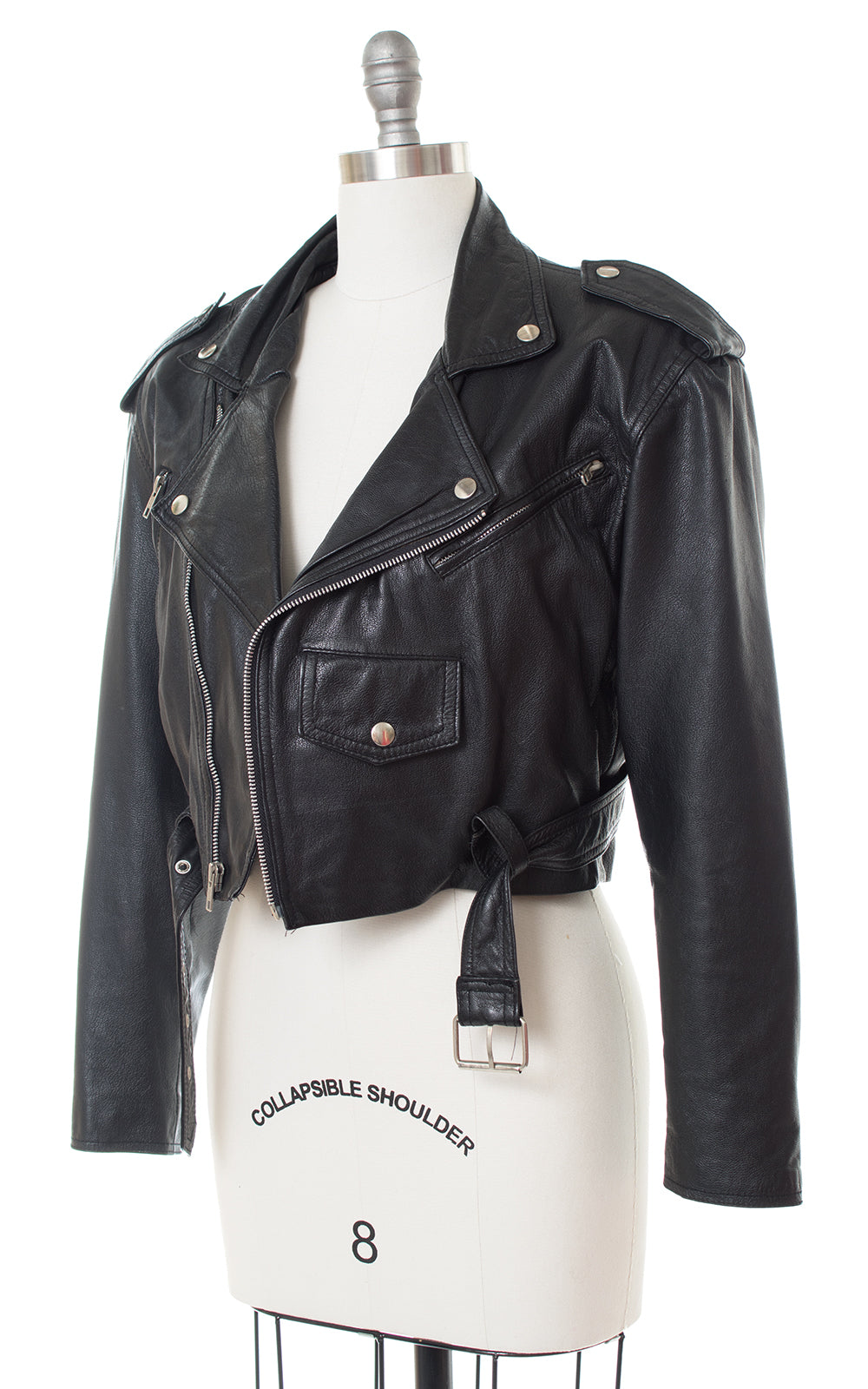 1980s Wilsons Cropped Leather Motorcycle Jacket