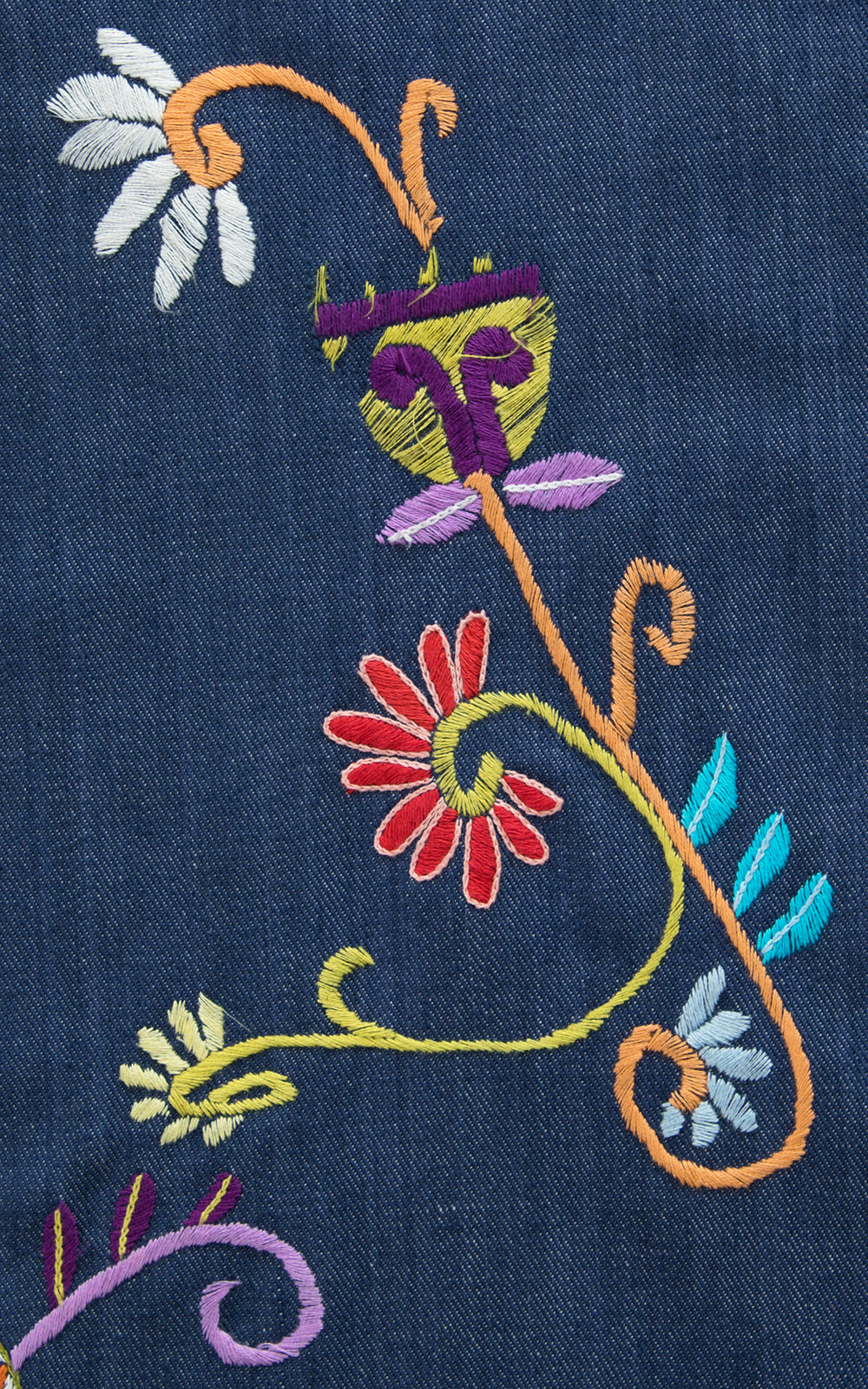 1970s Levi's Embroidered Denim Overalls Dress