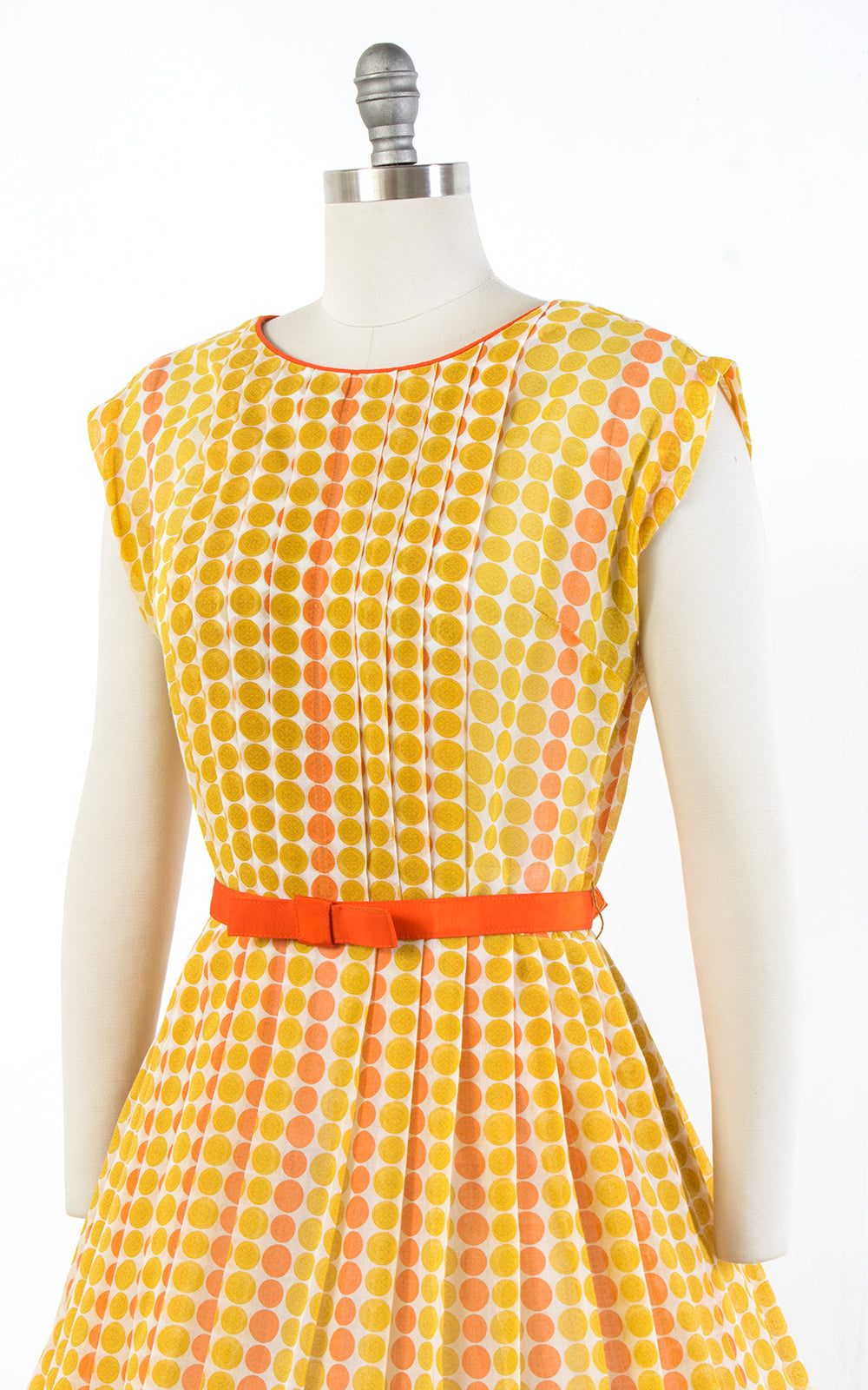 1960s Medallion Polka Dot Pleated Cotton Sundress | medium