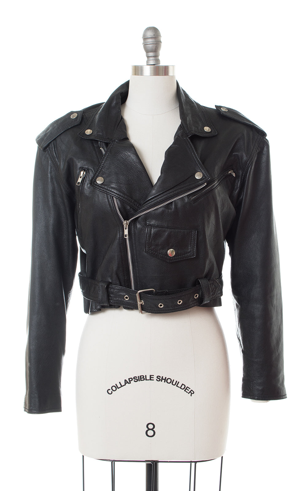 1980s Wilsons Cropped Leather Motorcycle Jacket