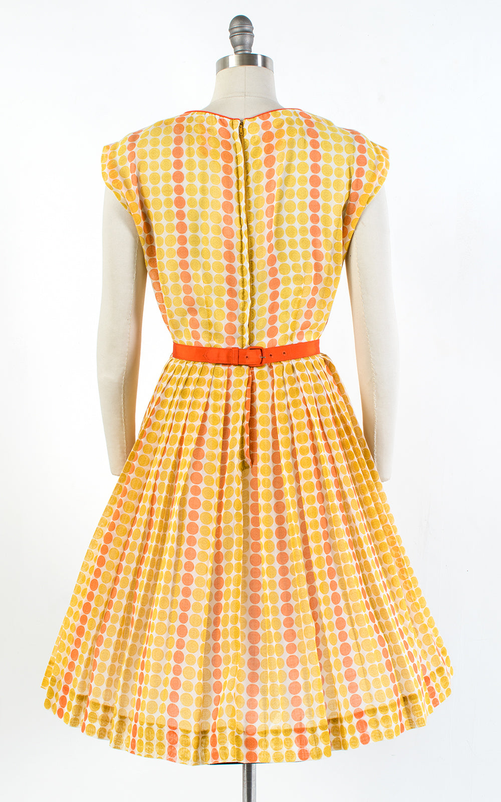 1960s Medallion Polka Dot Pleated Cotton Sundress | medium