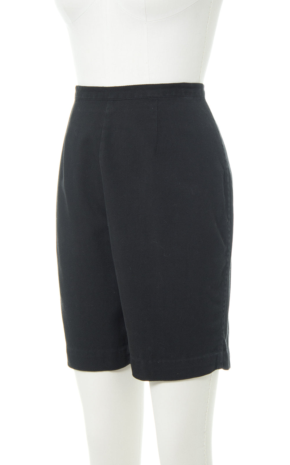 1950s Catalia Black Cotton High Waisted Shorts