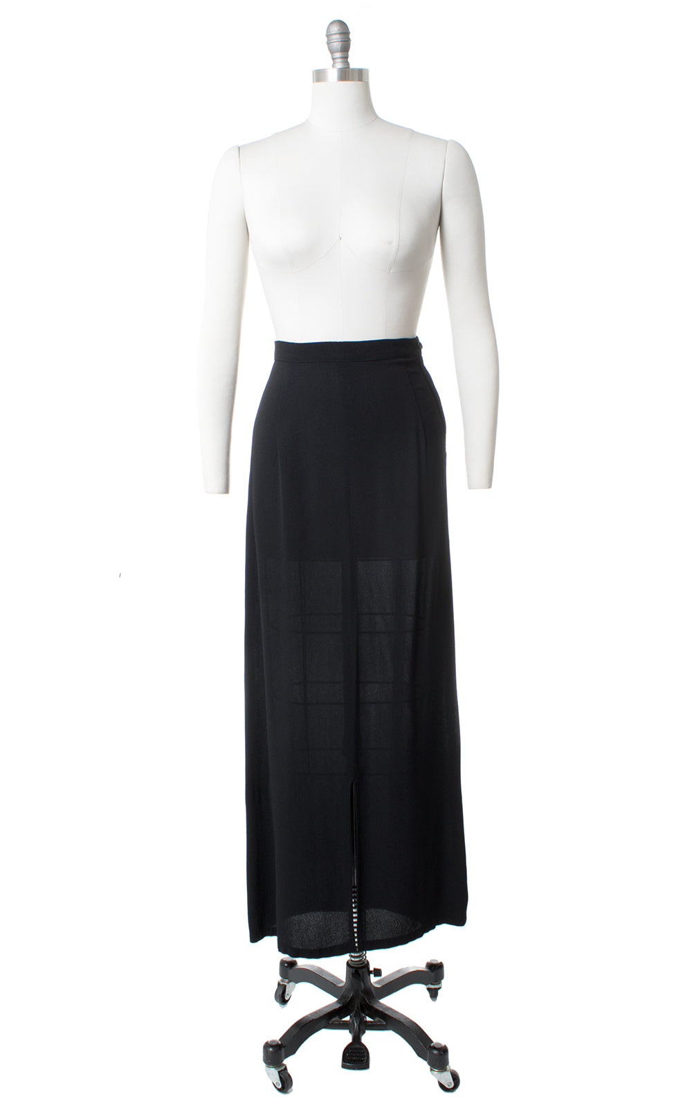 1930s Black Rayon Crepe Skirt