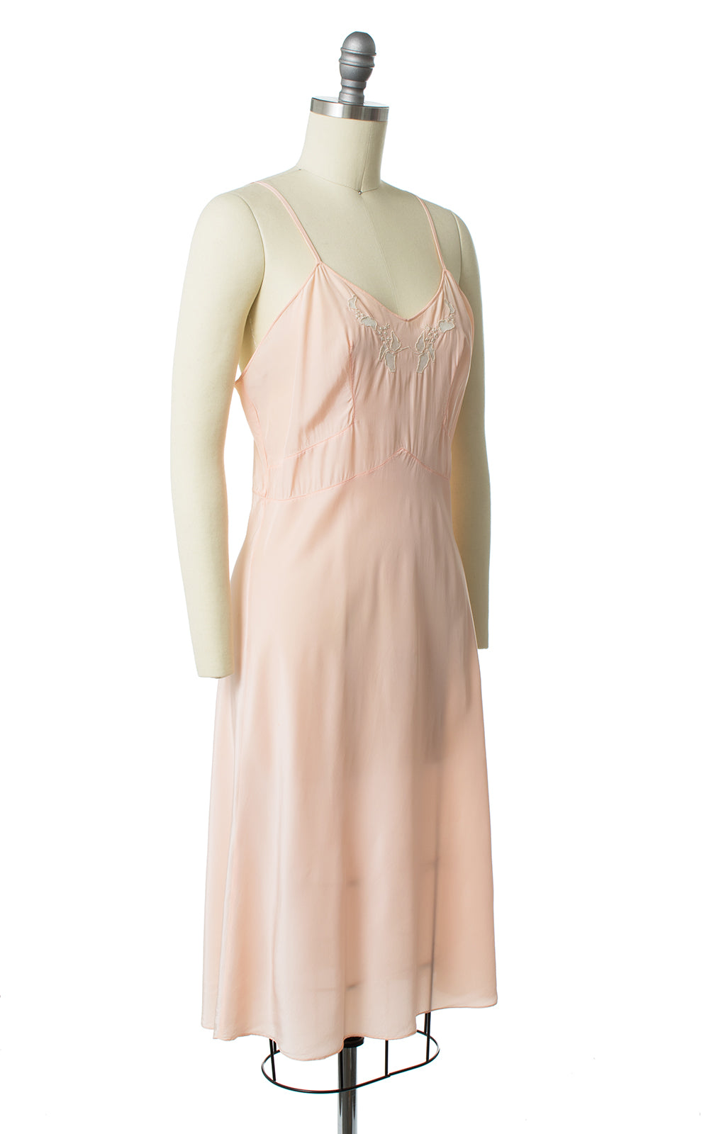 1930s Peach Lace Dress, Bolero and Slip Set