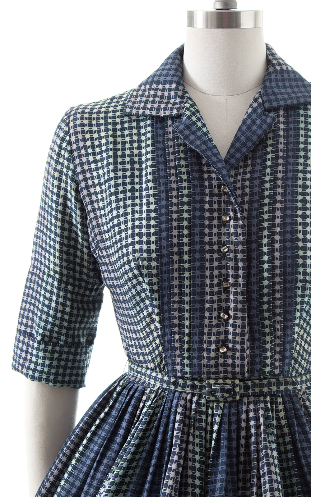 1950s Jonathan Logan Plaid Silk Shirt Dress