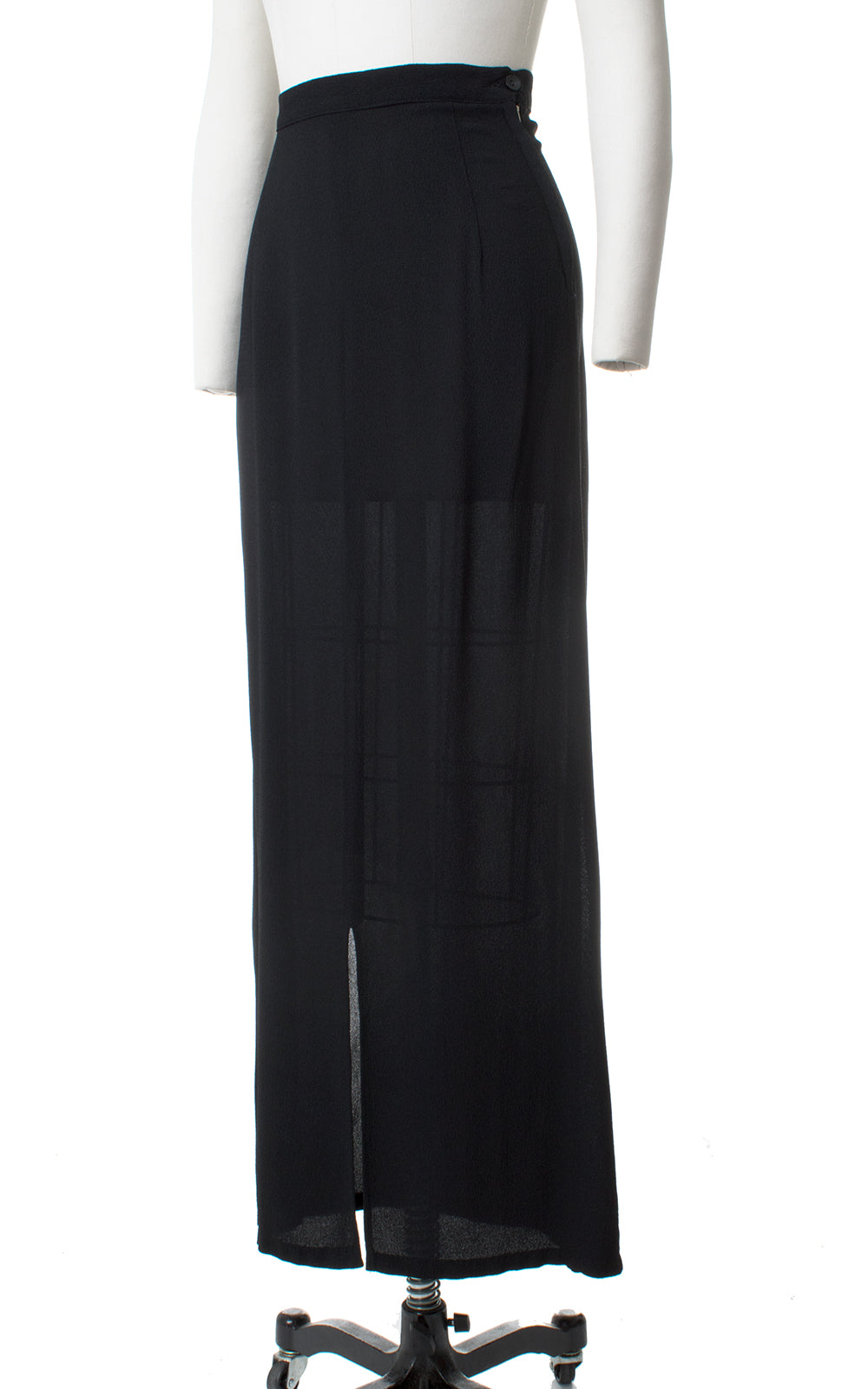 1930s Black Rayon Crepe Skirt