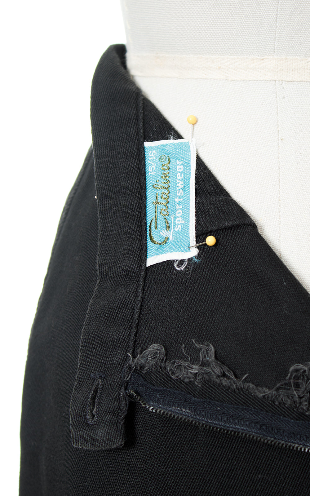 1950s Catalia Black Cotton High Waisted Shorts