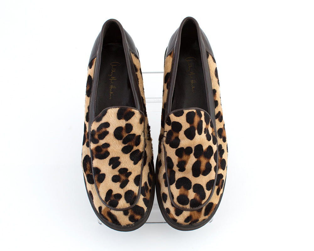 1990s Leopard Print Pony Hair & Leather Loafers