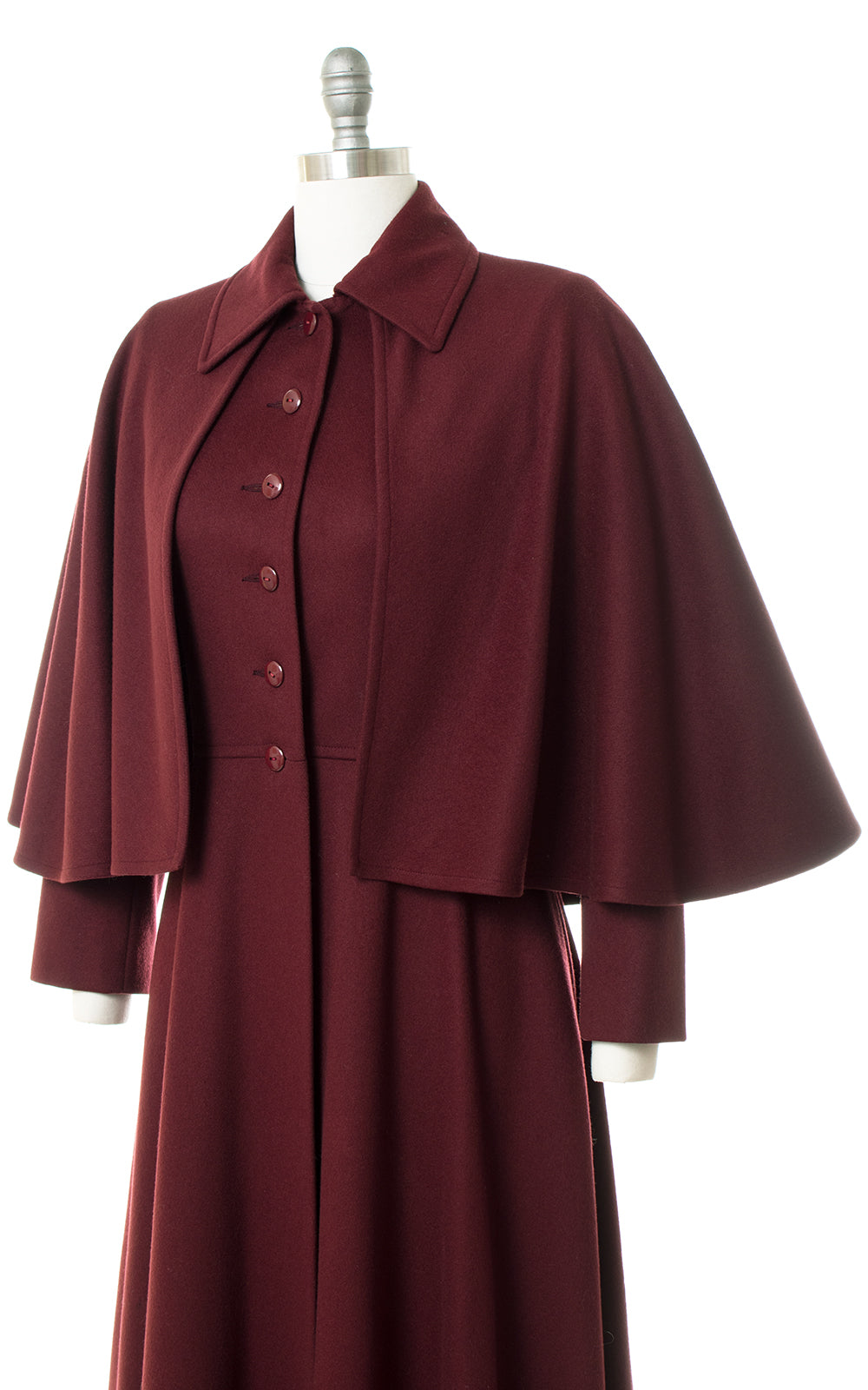 1970s Saint Laurent Wool Capelet Coat