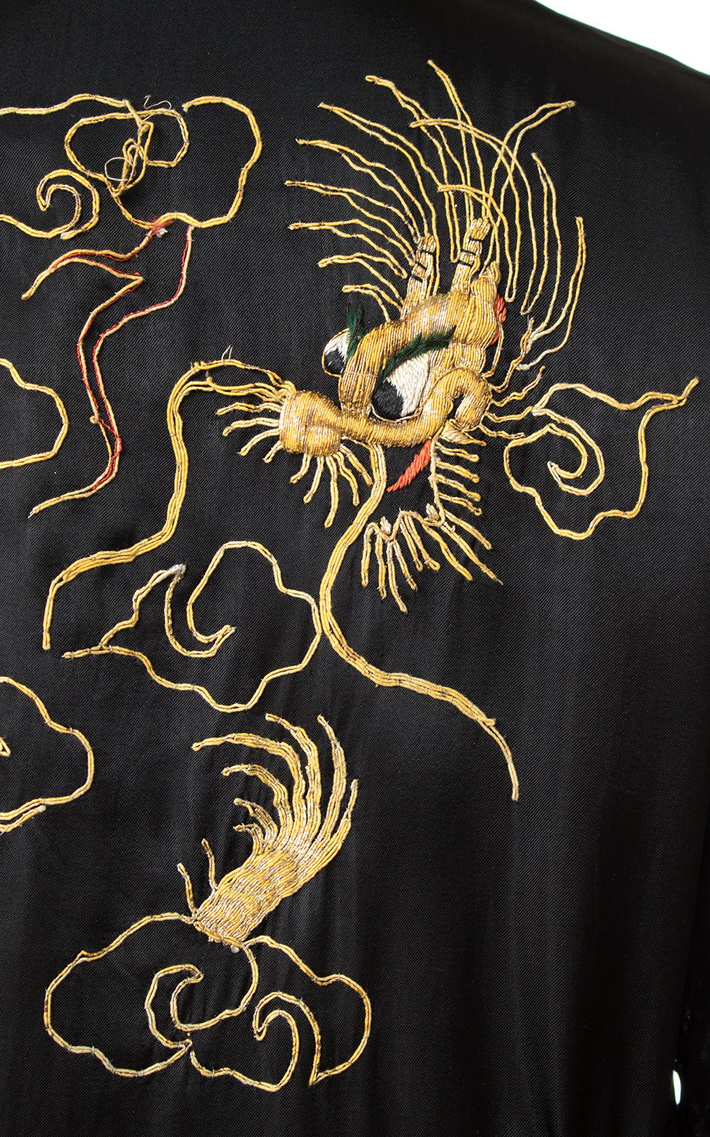 1940s Dragon Embroidered Satin Loungewear Set